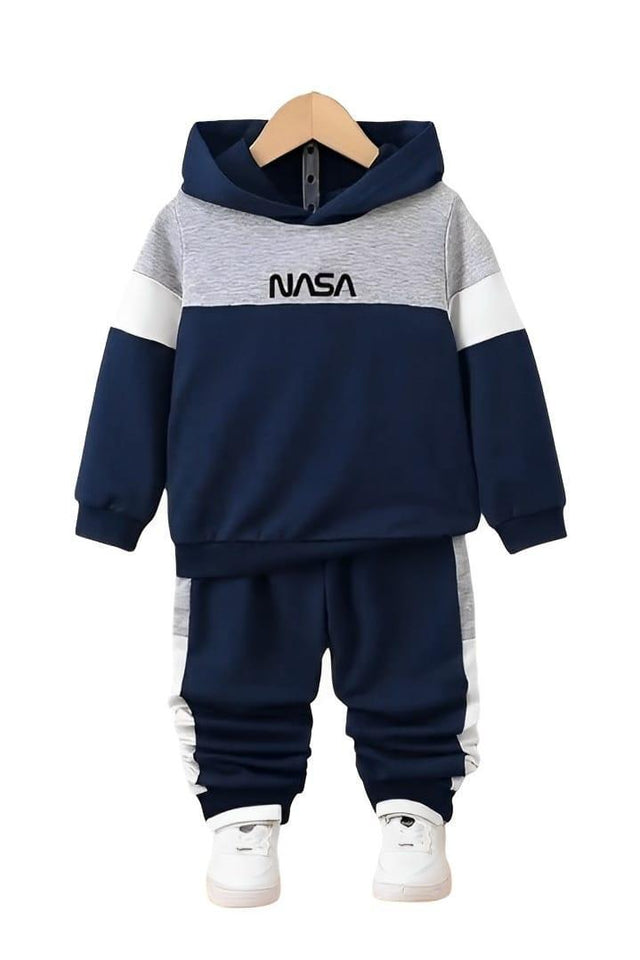 2 Pcs boys flees printed hoodie   tracksuit