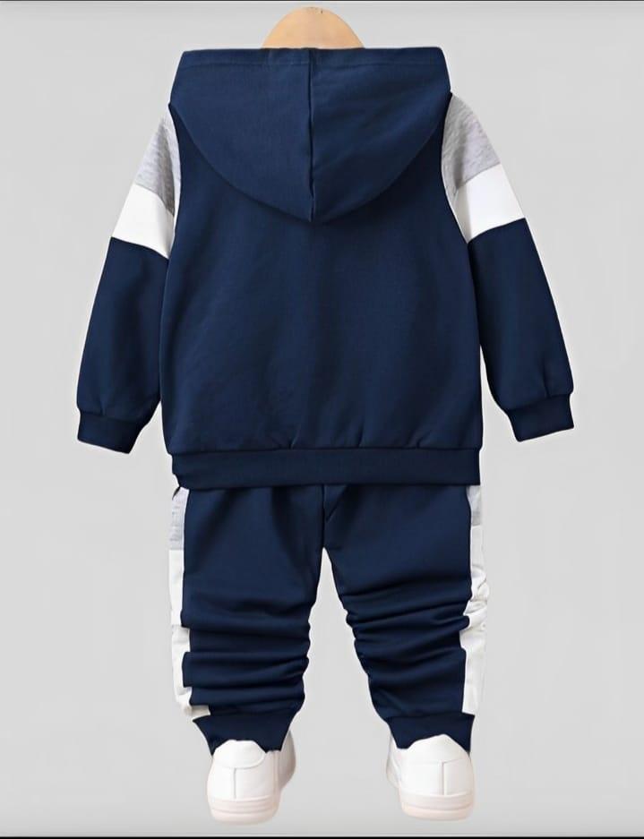 2 Pcs boys flees printed hoodie   tracksuit