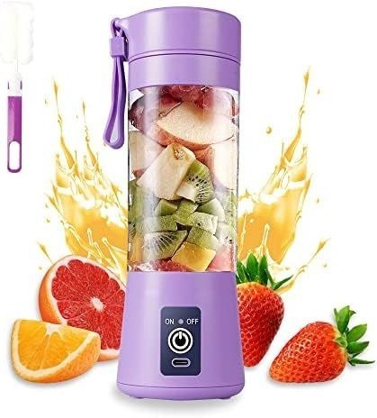 6-Blade Portable USB Juicer Blender – 380ml Rechargeable Mini Blender