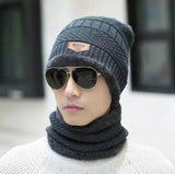 Warm whool beanie and neck warmer set - 2 pcs for cold weather comfort