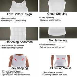 Slim n Lift Body Shaper Vest for Men (Black / White)