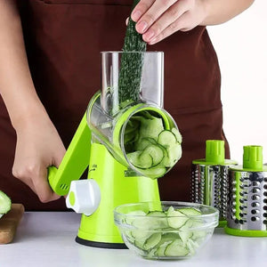 Manual Vegetable Cutter Slicer Round ,Grater,3 in1 Slicer,kadokash, Table top Drum grater Chopper Blades Multifunctional Kitchen