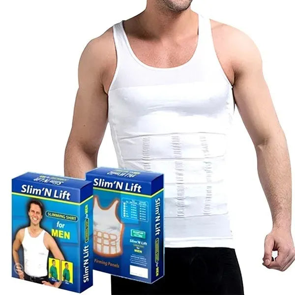 Slim n Lift Body Shaper Vest for Men (Black / White)