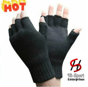 1x pair Men's black fingerless gloves