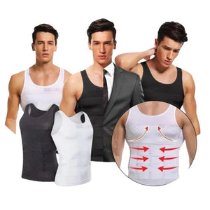 Slim n Lift Body Shaper Vest for Men (Black / White)