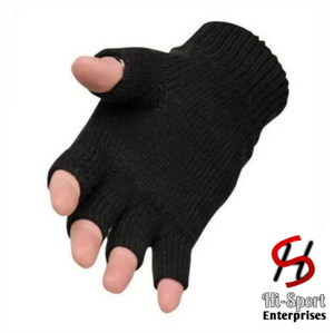 1x pair Men's black fingerless gloves