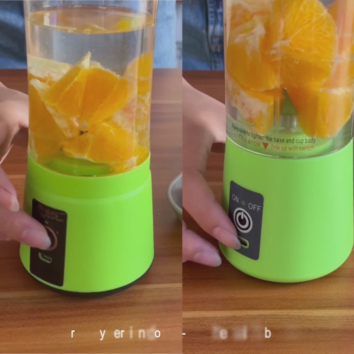 6-Blade Portable USB Juicer Blender – 380ml Rechargeable Mini Blender