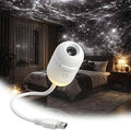 6-lens USB galaxy projector lamp displaying moon and Earth atmospheric light effects